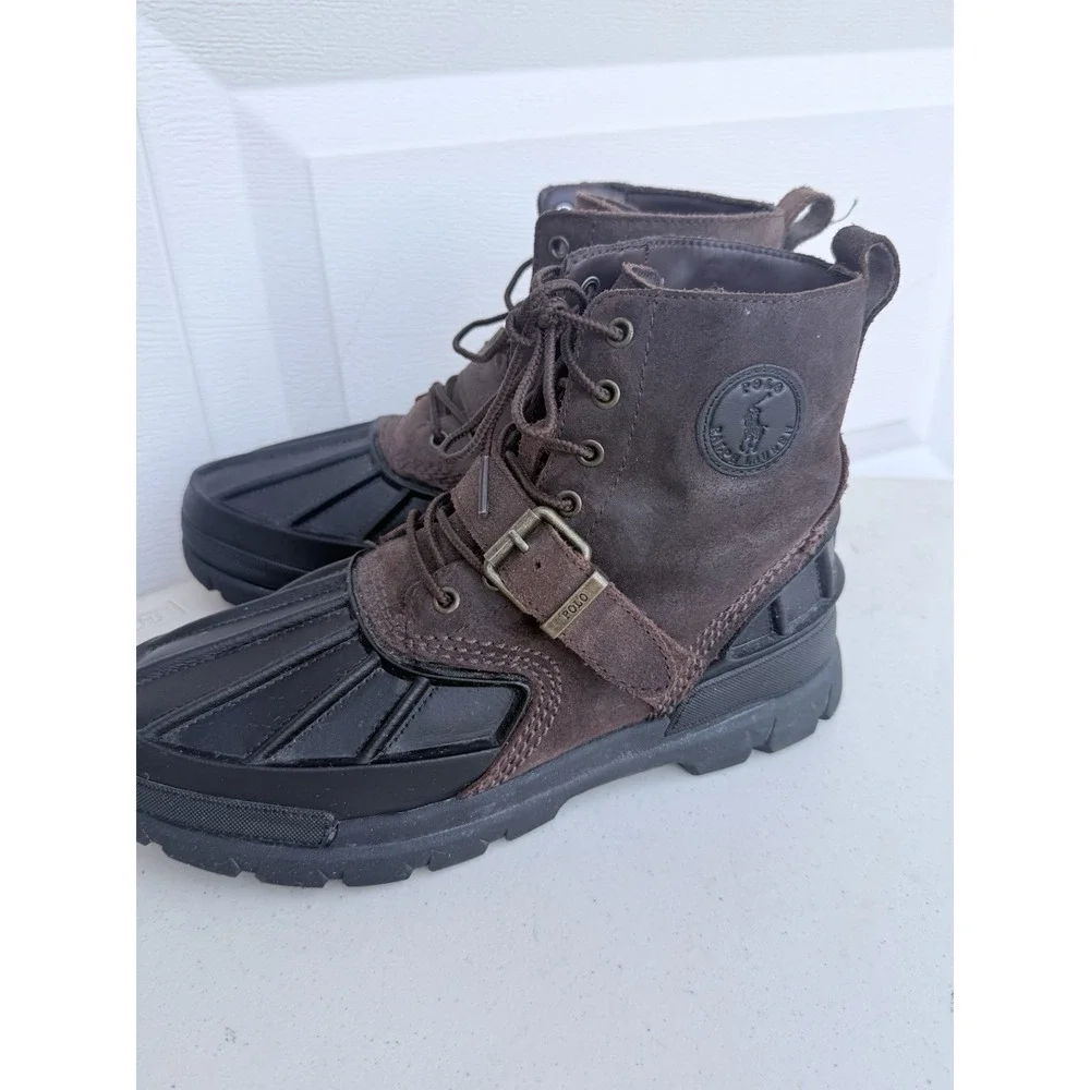 Polo Ralph Lauren Oslo High Boys' Boots - Brown Leather Size 7US /Women's 8.5/9